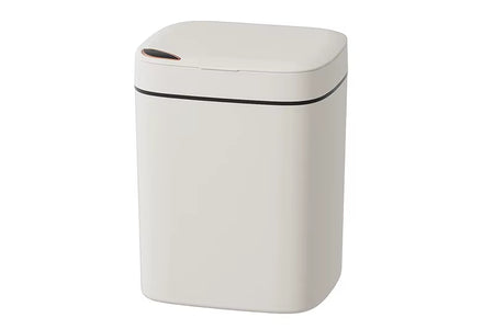 Smart Bathroom Trash Can- White Non-Contact Sensor & Automatic Bagging for Smart Homes 16L