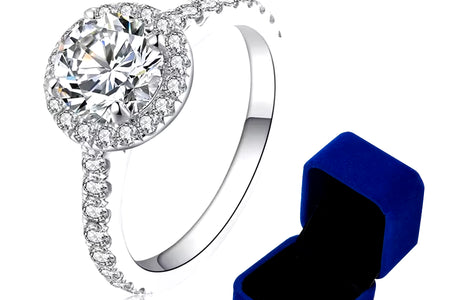 100% Moissanite Rings 1CT 2CT 3CT Brilliant Diamond Halo Engagement Rings for Women Girls Promise Gift Sterling Silver Jewelry